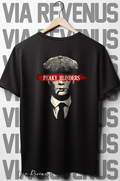 Vordevia Peaky Blinders - Back Štampano crna Oversize kroj majica, okrugla kr...