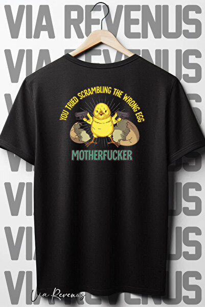 Vordevia Jaje Sa deznom - Oversize kroj okrugla kragna Crno T-shirt