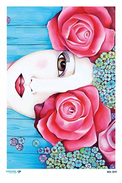 Atölye 7-77 Diamond Craft N: 3117 - Women, Flower, Modern, Abstract Patterned...