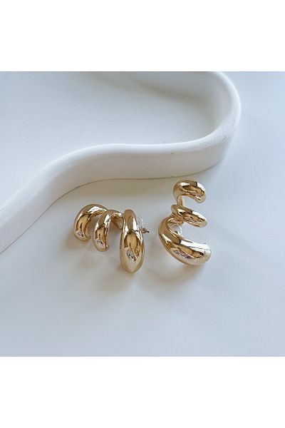 CHARMLUCKY Steel Snake Earrings