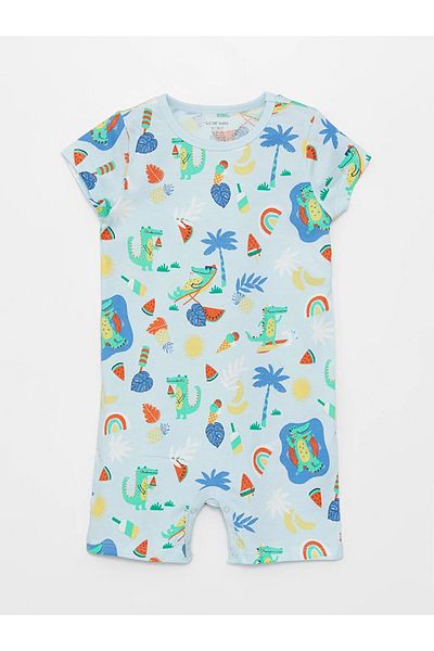 LC Waikiki LCW Baby - Crew Neck Printed 2-Piece Baby Boy Jumpsuit Set BayQ