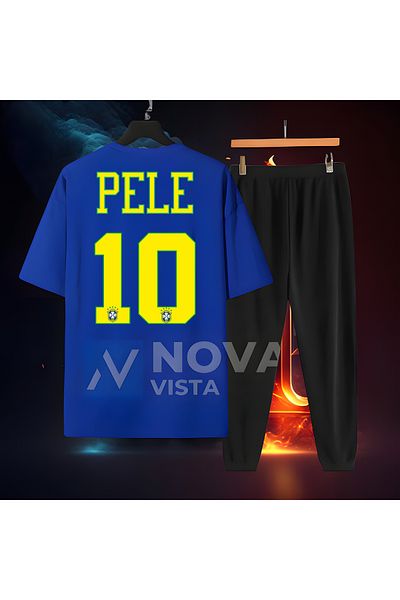 Biy Store Pele Brazilian National Team - Formula Football Unisex T-Shirt and Sweatpants Set, Black