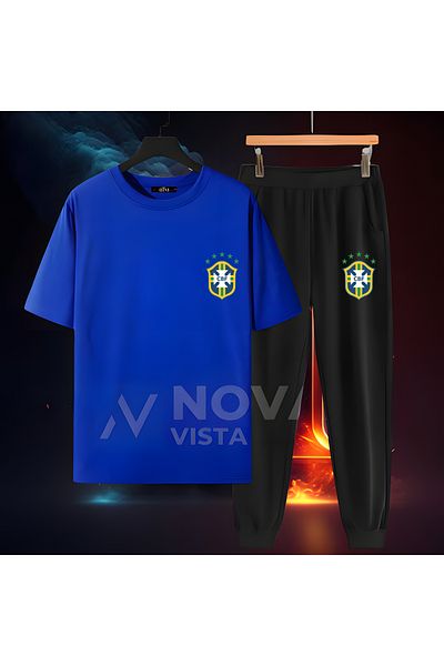 Biy Store Pele Brazilian National Team - Formula Football Unisex T-Shirt and Sweatpants Set, Black