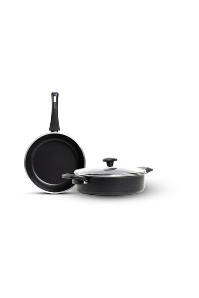 Leggno TAFF NR12262SET3 - 3 Pieces 26 cm Pan and Silver Pot