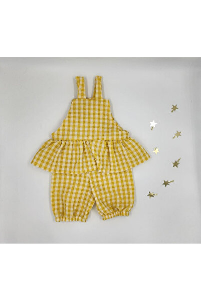 By Cwhr Strappy Baby Girl Summer Jumpsuit - 100% Cotton Crepe, Buttoned Front, Ruffle, Polka Dot Pattern