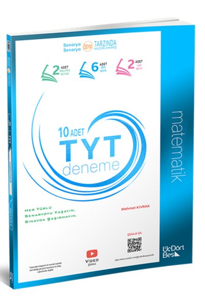 Üç Dört Beş Yayıncılık ÜçDörtBeş Yayınları Tyt Matematik Denemeleri 10 Adet 2...