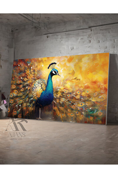 AR AJANS KANVAS TABLO Păun Pictură în ulei Aspect Pânză PICTURA