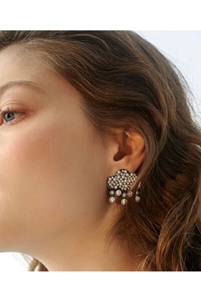 monalisatoka Kadın İnci Taşlı  Gümüş Küpe