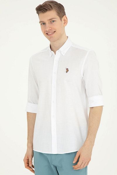 U.S. Polo Assn. Ανδρικό υφαντό πουκάμισο - Χαλαρή εφαρμογή και κομψό σχέδιο