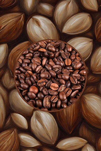 Mim and More Almond & Hazelnut Coffee - Badem Ve Fındık Aromalı Kahve Çekirdek Kahve, 200 gr