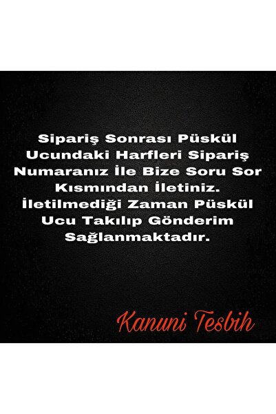 KANUNİ TESBİH Mărgele de rugăciune cu litere albastre ulei