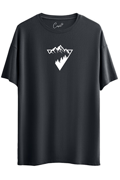 Çapıt Μπλουζάκι 100% βαμβακερό τρίγωνο Nature με στάμπα καπνιστό oversize