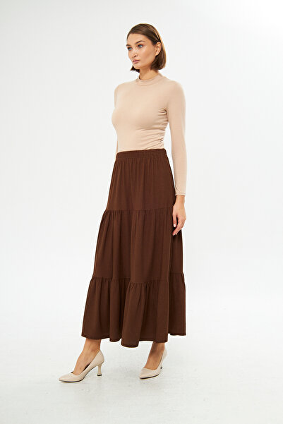 Rudaconcept Многопластова пола от креп плат, 3-слойна пола, пола с хиджаб, дълга пола, подарък за майка, подарък за любовник