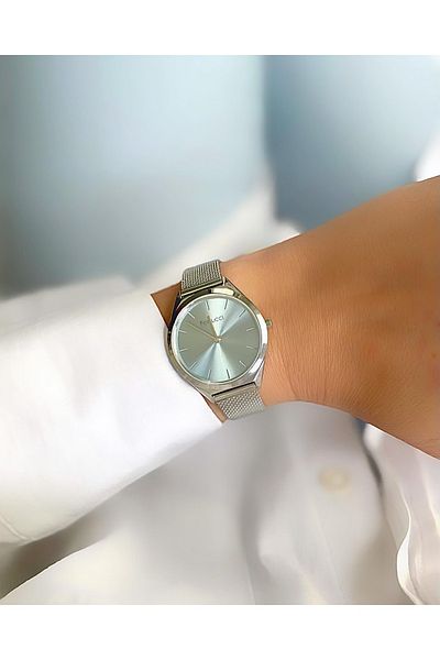 Ferrucci FERRUCCİ WOMEN'S WRIST WATCH (SILVER) WICKEL CORD