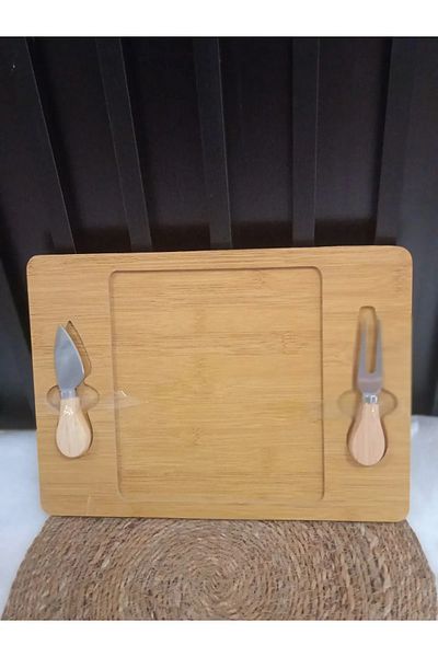 devigo 3 Piece Wooden Cheese Presentation Holder - Plate and Board