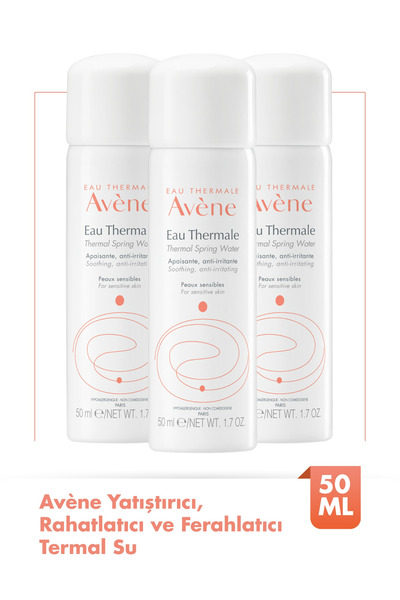 Avene Avène Tüm Cilt Tipleri İçin Yatıştırıcı, Rahatlatıcı ve Ferahlatıcı Küçük Boy Termal Su 50 ml x3