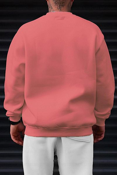 Millionaire Ανδρικό φούτερ από φλις ροζ Dreamer printed - 0 Crew Neck, Oversize Loose Loose Fit