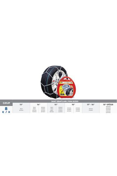 İthal Anti-Slip Chain ​​Takmatik X Type 80 Number Egp