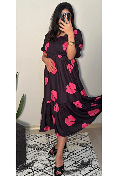 Butik Kadın Büyük Beden Yazı Üzerinizde Hissedeceğiniz Elbise