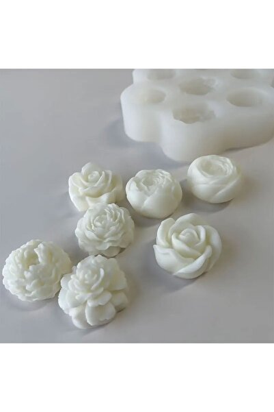 arıca pazarlama şakayık gül mum silikon kalıbı , çoklu şakayık mum silikon kalıbı mini boy