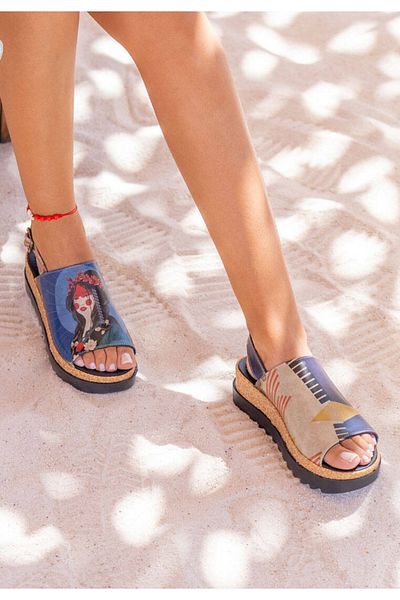 Dogo Women's Vegan Leather Multicolored Thick Sole Sandals - Bring Your Colors to Life Design
