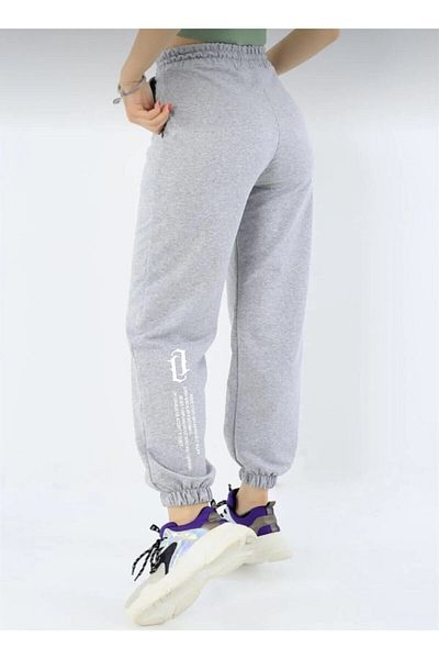 LAND MODA LUNAVISTA Μαύρο Jogger Sweatpants - Aleman με στάμπα, ελαστική μέση
