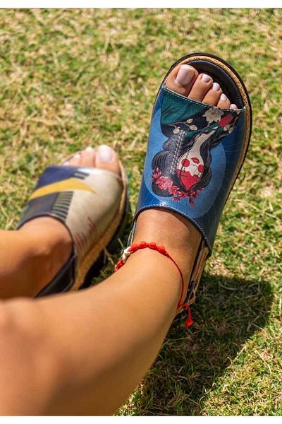 Dogo Women's Vegan Leather Multicolored Thick Sole Sandals - Bring Your Colors to Life Design