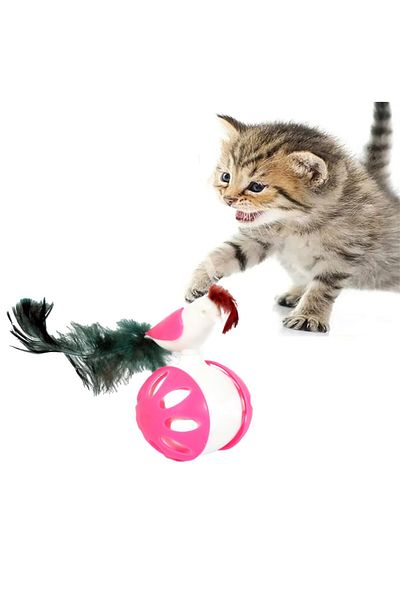 TİNEKE WHEELPROOF BIRD CAT TOY PINK 1 PIECE
