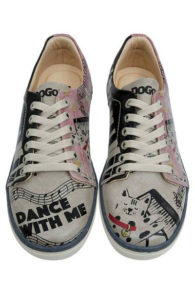Dogo Women's Vegan Leather Multicolored Sneakers - Dance with Me Design