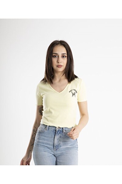 Mood Lab V-Neck Women's Crop T-Shirt