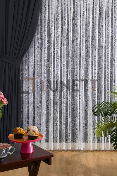 LUNETT HOME READY TO USE BLACK SEYREK PLEATED 1X2 FON CURTAIN SINGLE WING
