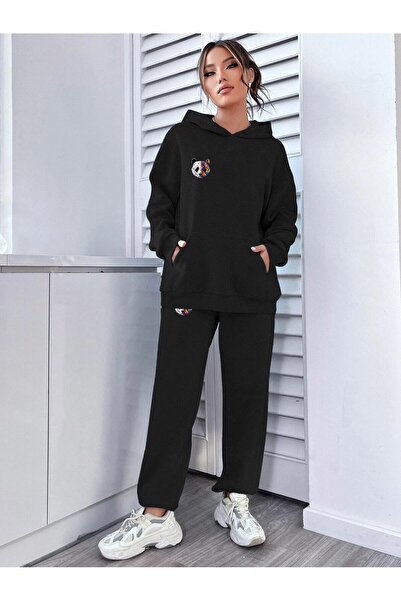 LAND MODA Panda Printed Women's Sweatshirt and Sweatpants Set