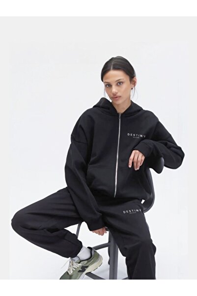 LAND MODA Σετ γυναικεία φούτερ και φούτερ Destiny Printed - με κουκούλα και φ...