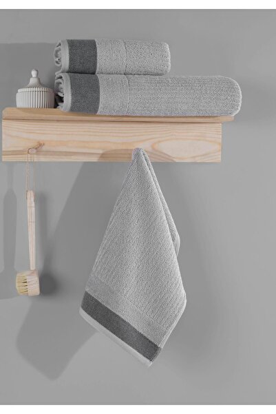 Manamo Home Salerno Fitilli 3'lü Banyo Havlu Seti Metalik Gri 30x50 Cm 50x85 ...