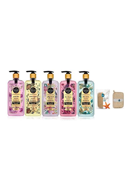 Eyüp Sabri Tuncer Shower Gels Series 750 ml 5 pieces+Balmy Natural Soap Filled Bath Pouch
