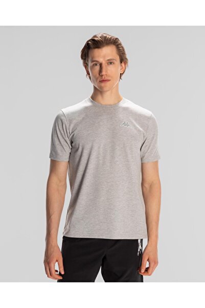 Kappa Чоловічі сірі трико з логотипом Serenity Regular Fit Tisort