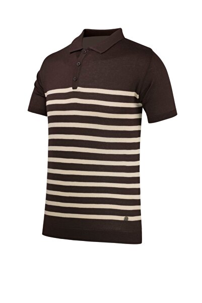 Çizgi Triko Ανδρικό καλοκαιρινό πλεκτό μπλουζάκι πόλο χωρίς μπούκλες με κανονική εφαρμογή