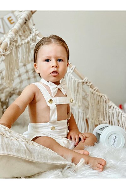 bohemiankids baby wear White Gold Button Salopet