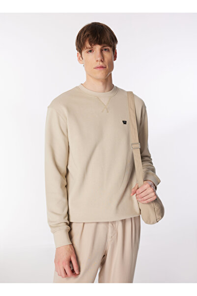WRANGLER Bisiklet Yaka Bej Erkek Sweatshırt W661205543614 Bisiklet Sweatshirt