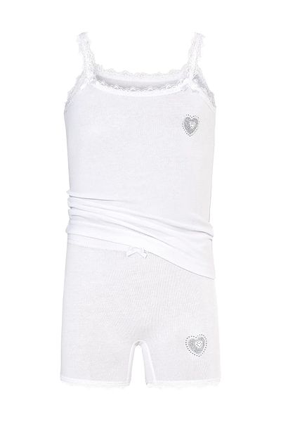 Şahin Lycra Thin Lace Girl's Athlete Shorts Set - 95% Cotton 5% Elastane 3 Pieces