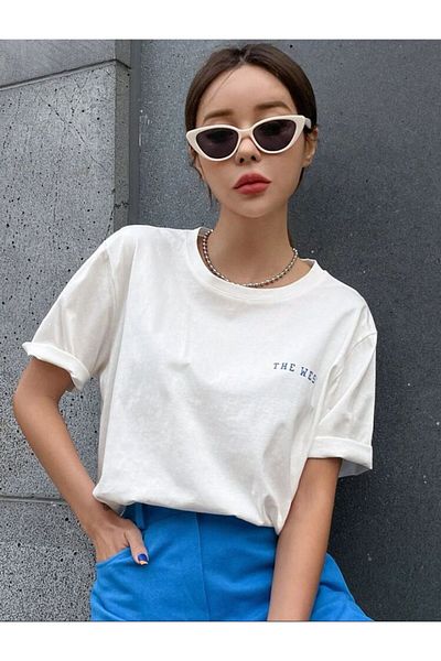 AFROGİYİM Γυναικείο μπλουζάκι Oversize California West Aurora με στάμπα