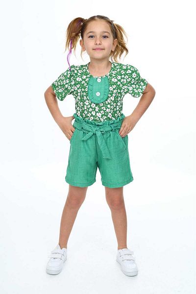 My Kids Wear Spring Floral Patterned Suit for Girl