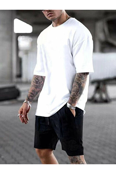 THE WHITE Tricou alb premium oversize pentru bărbați - mărime mare