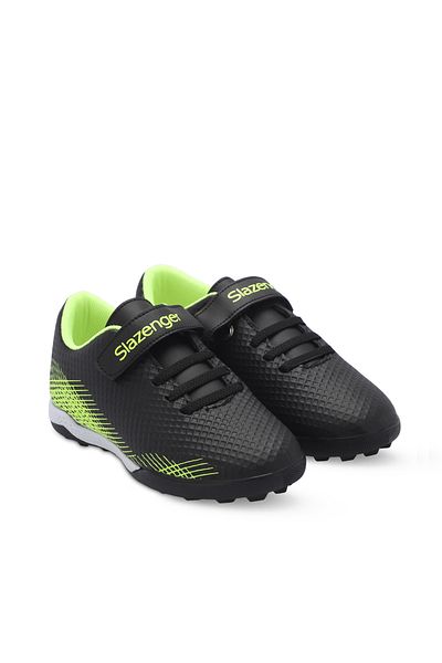 Slazenger Pantofi de fotbal pentru copii unisex - negru/verde, CULTURAL