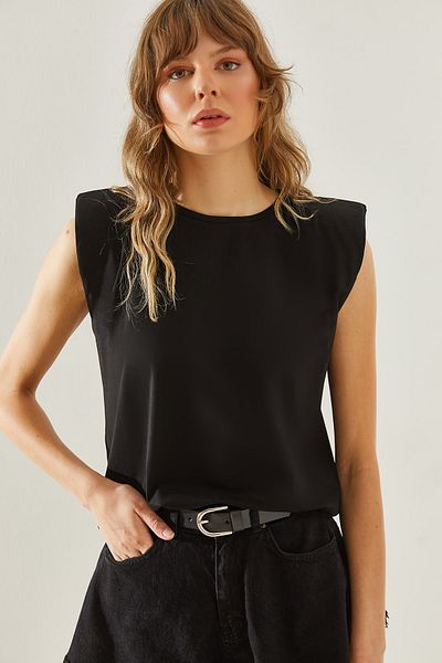 Bianco Lucci Ärmelloses, wattiertes Basic-T-Shirt für Damen -60251201