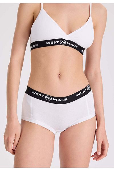 WESTMARK LONDON LILY Set de 4 chiloți de damă hipster din bumbac, alb, elastan