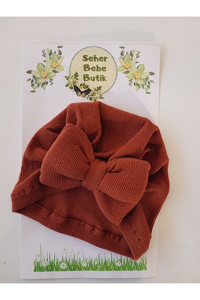 SeherBebeButik Baby Girl and Child Bonnet with Colorful Bow - Soft and Flexible