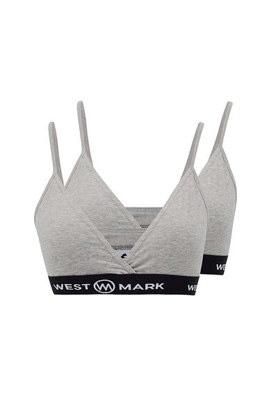 WESTMARK LONDON Γκρι Βαμβακερό-Ελαστάνι Μείγμα 2'li Τρίγωνο Μπραλέτ Σουτιέν - LILY