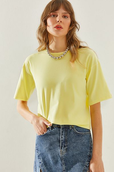 Bianco Lucci Crew Neck Women's Basic T-Shirt - Short Sleeve60251202