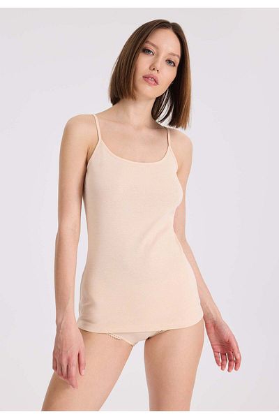 WESTMARK LONDON Skin Colored White Black 3-Piece Set - Cotton Rope Strap Women's Ribbed Athlete EVA RIB SINGLET